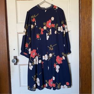 LAUREN CONRAD floral pleated minidress